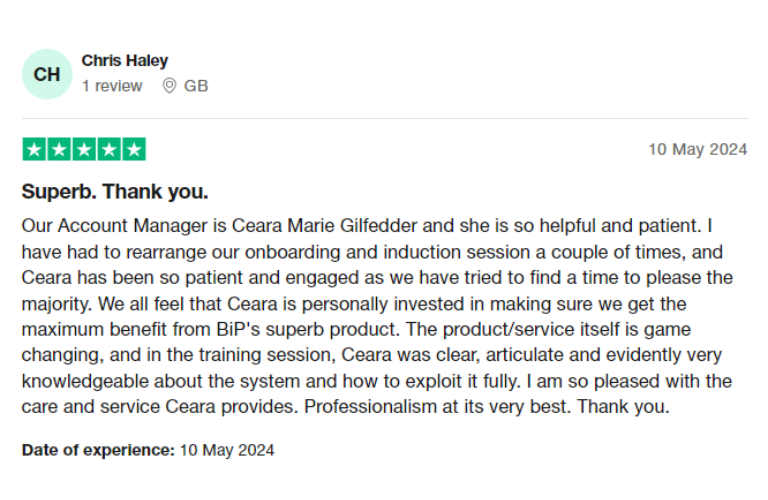 Tracker Trustpilot Review Chris